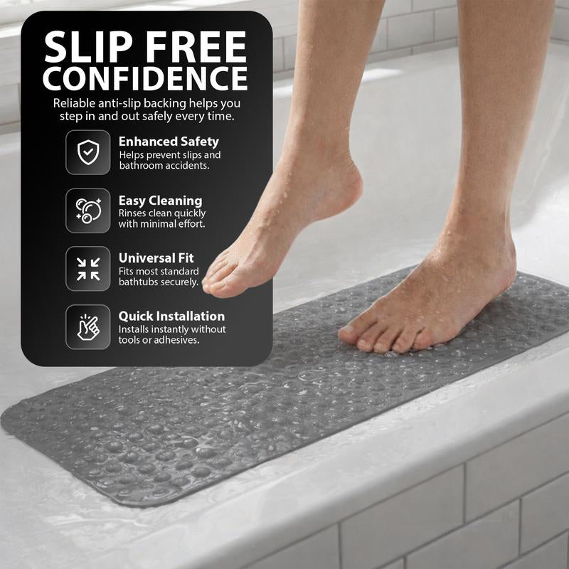 Tapis de Baignoire Antidérapant 100 × 40 cm avec Ventouses