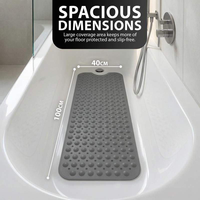Tapis de Baignoire Antidérapant 100 × 40 cm avec Ventouses