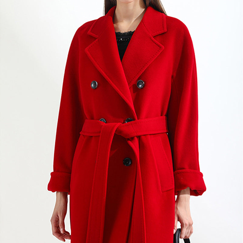 Manteau en tweed chaud tendance à revers, idéal pour le domicile-travail en hiver