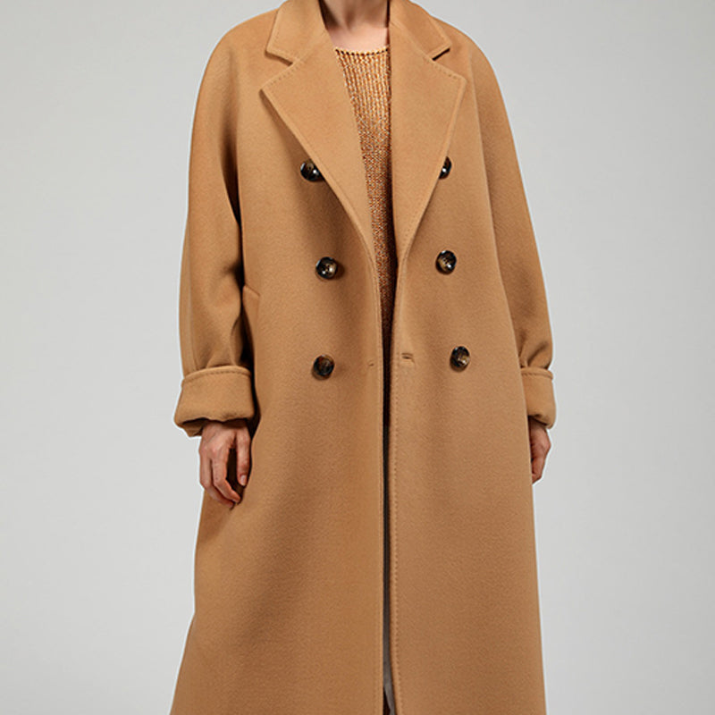 Manteau en tweed chaud tendance à revers, idéal pour le domicile-travail en hiver