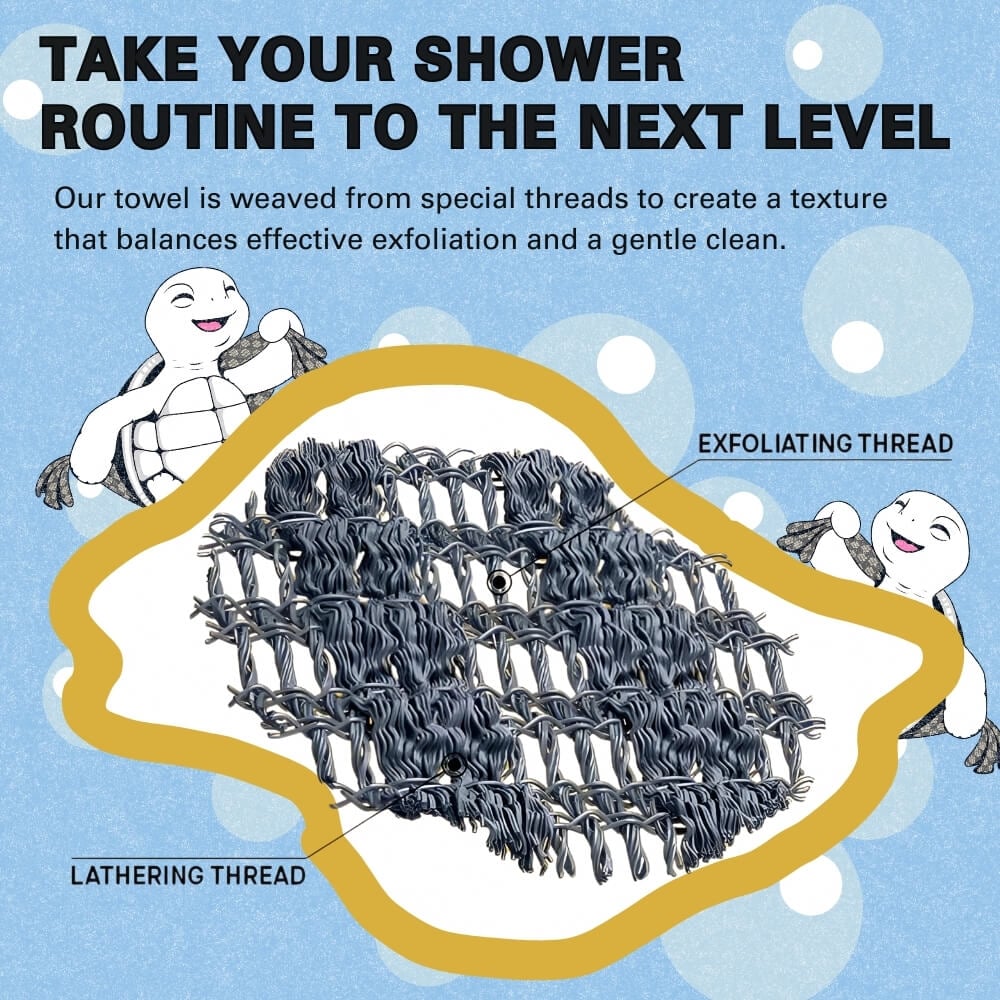 🔥Un acheté, un offert.🧼Serviette de douche exfoliante antibactérienne🚿