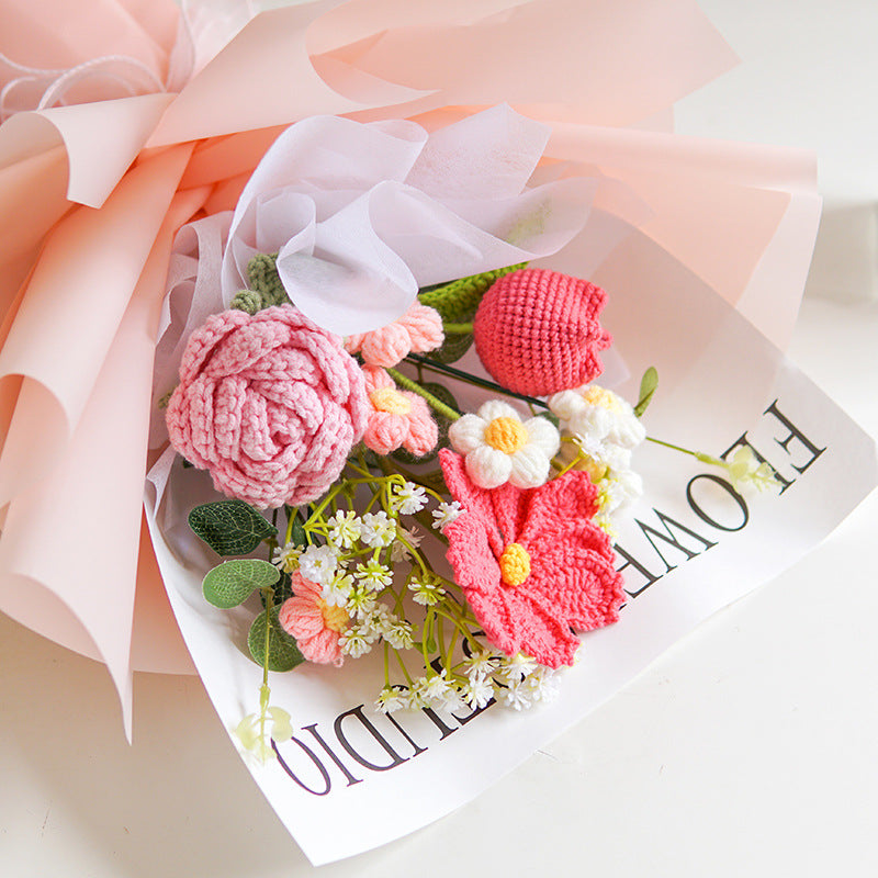 🔥【Offre spéciale pour la fête des mères !】🔥Bouquet de fleurs délicates au crochet, fait mai