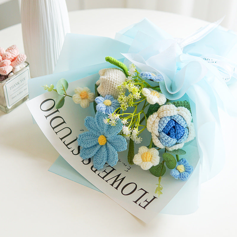 🔥【Offre spéciale pour la fête des mères !】🔥Bouquet de fleurs délicates au crochet, fait mai