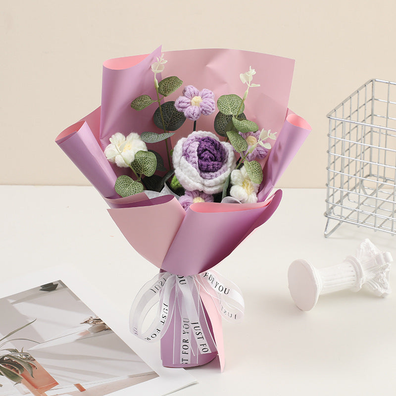 🔥【Offre spéciale pour la fête des mères !】🔥Bouquet de fleurs délicates au crochet, fait mai