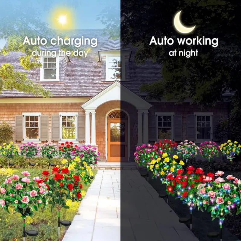 💐 60% DE RÉDUCTION! ☀️ Lumière Solaire sur Piquet de Fleur d'Azalée de Simulation – Étanche, Automatique & Parfaite pour le Jardin 🏡