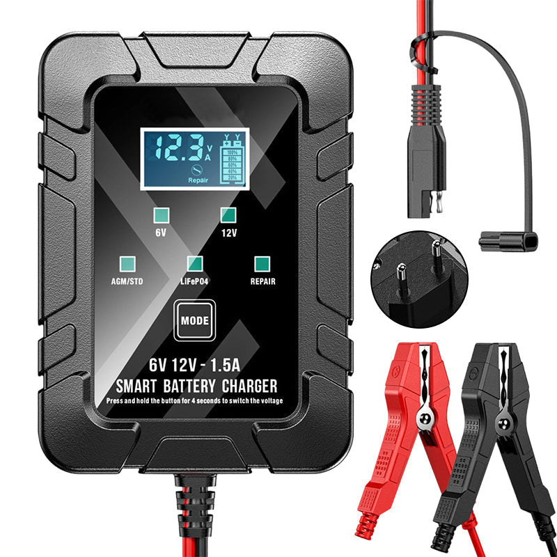 🔥Offre à durée limitée : 50 % de réduction🔥 Chargeur de batterie automatique 1,5 A, 6 V et 12 V