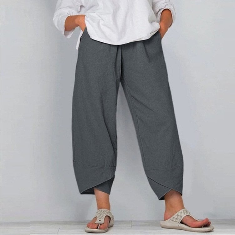 💎 -30% SUR LE PANTALON FEMME COTON & LIN ! 💎 Coupe Large, Taille Élastiquée & Respirant pour un Été Stylé