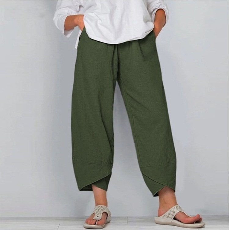 💎 -30% SUR LE PANTALON FEMME COTON & LIN ! 💎 Coupe Large, Taille Élastiquée & Respirant pour un Été Stylé