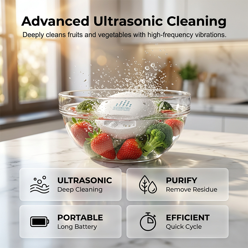Nettoyeur Ultrasonique Portable pour Fruits et Légumes
