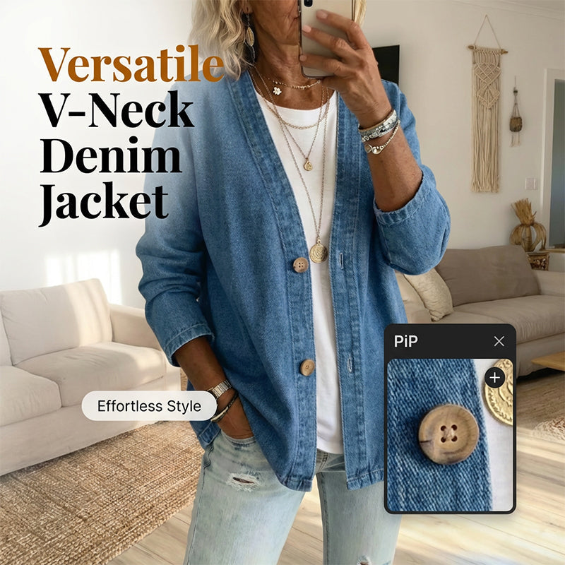 🧥📢 60% DE RÉDUCTION! 👖 Veste en Jean Classique à Boutons pour Femme – Style Intemporel, Coton Respirant & Idéale Pour Les Superpositions 🌸