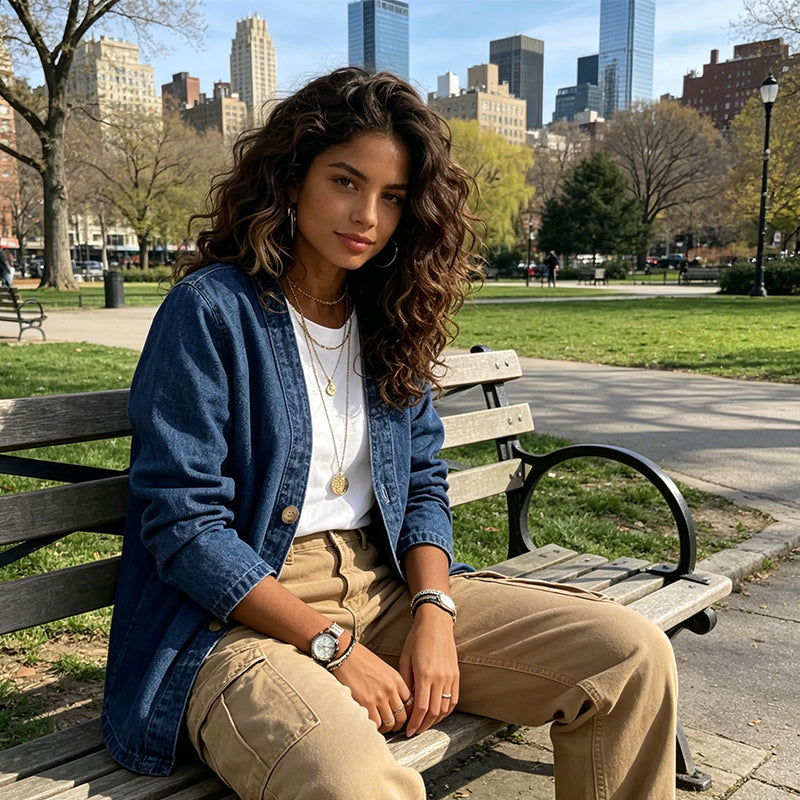 🧥📢 60% DE RÉDUCTION! 👖 Veste en Jean Classique à Boutons pour Femme – Style Intemporel, Coton Respirant & Idéale Pour Les Superpositions 🌸