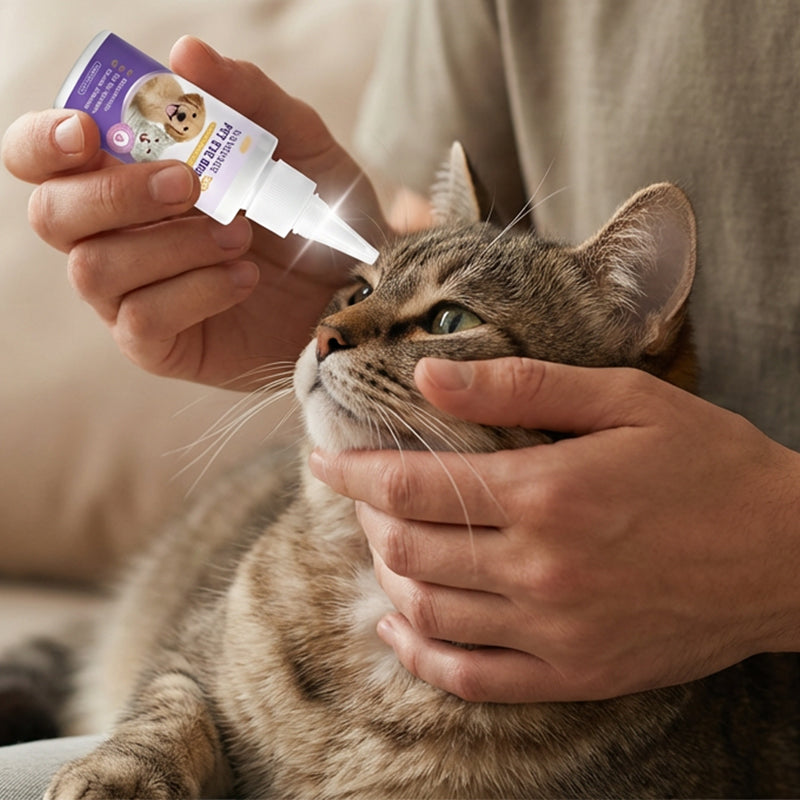 🏆Gouttes oculaires douces pour chiens et chats👍Soins doux pour les traces de larmes, les taches de larmes, les écoulements et les dépôts oculaires chez les chats et les chiens