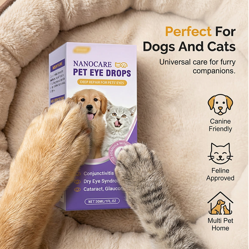 🏆Gouttes oculaires douces pour chiens et chats👍Soins doux pour les traces de larmes, les taches de larmes, les écoulements et les dépôts oculaires chez les chats et les chiens