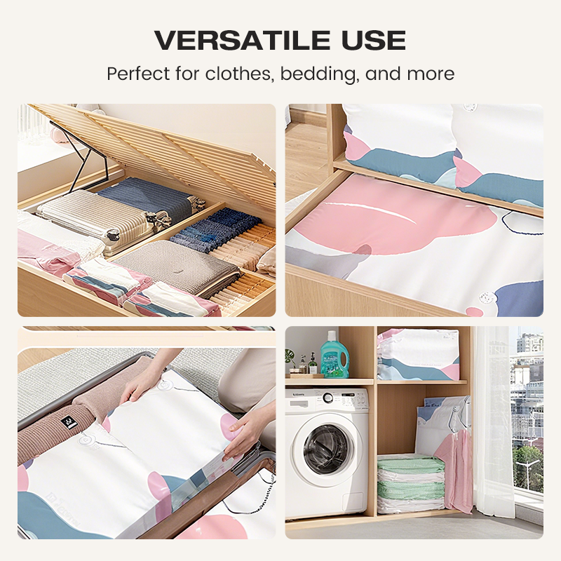 Grands sacs de compression sous vide pour rangement – sans pompe 🧳✨📦