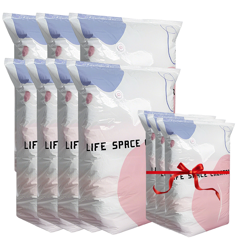 Grands sacs de compression sous vide pour rangement – sans pompe 🧳✨📦