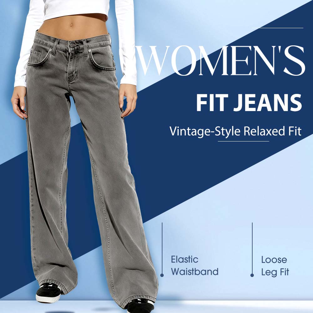 Jeans coupe décontractée style vintage pour femmes