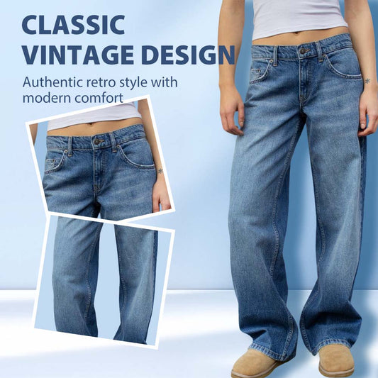 Jeans coupe décontractée style vintage pour femmes