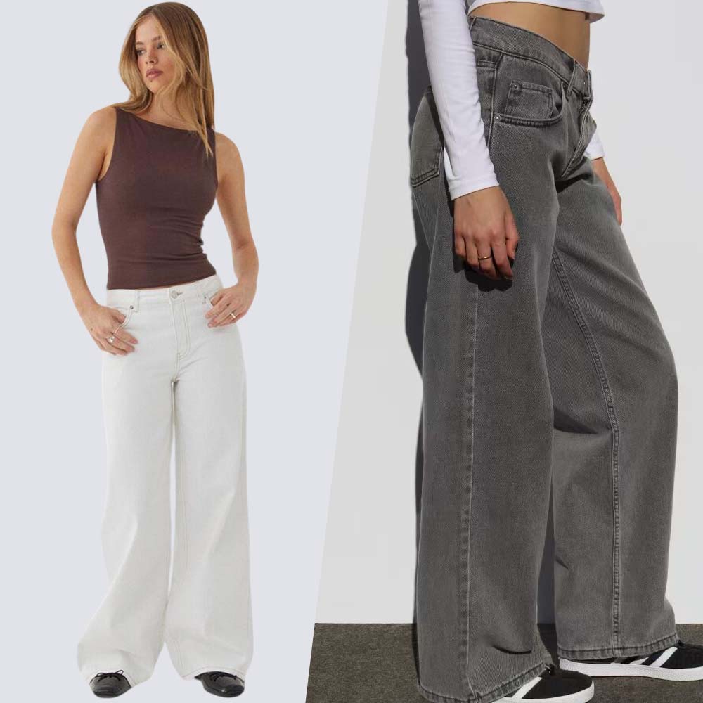 Jeans coupe décontractée style vintage pour femmes