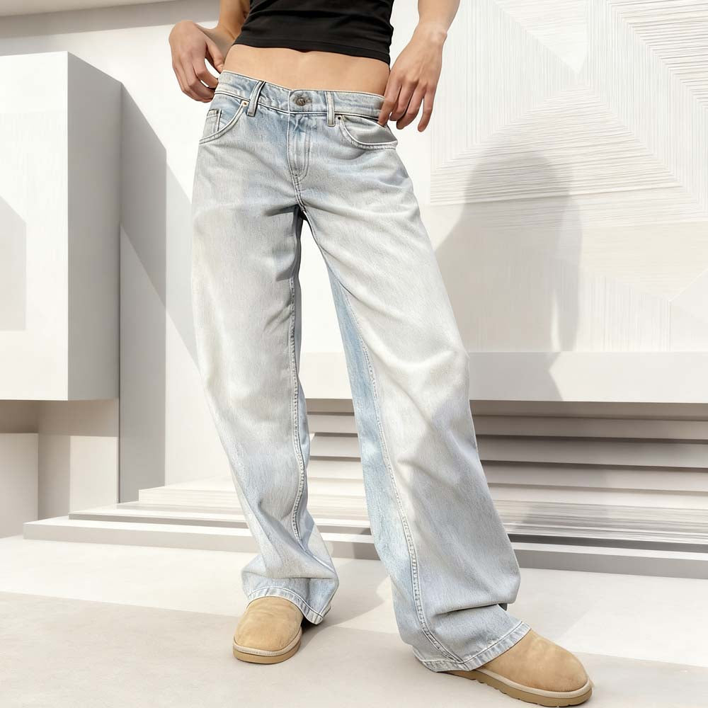Jeans coupe décontractée style vintage pour femmes