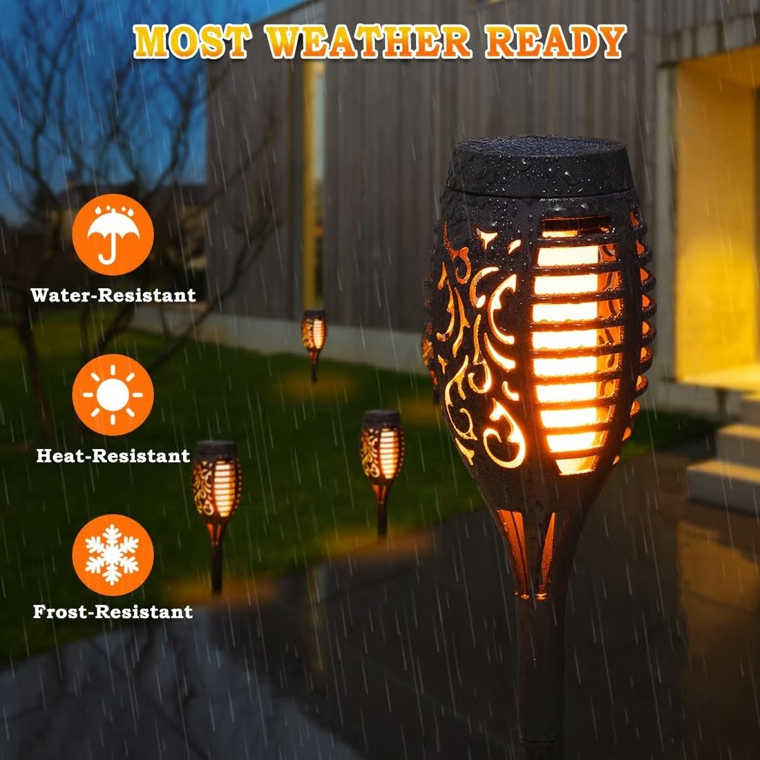 💖 Lampes solaires en forme de torche pour le jardin 🏡