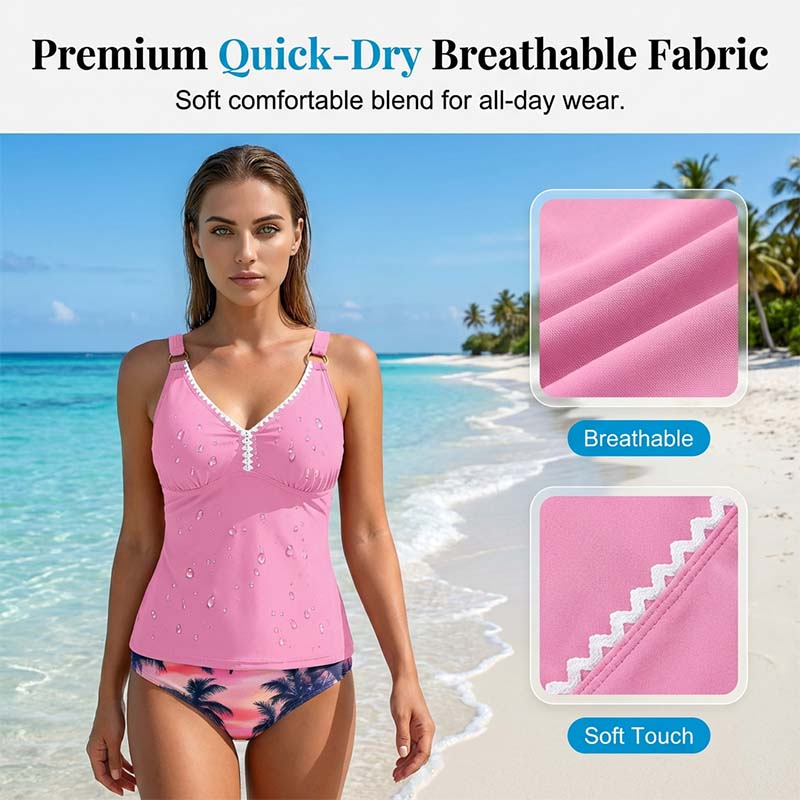 Maillot de bain tankini deux pièces gainant pour femme