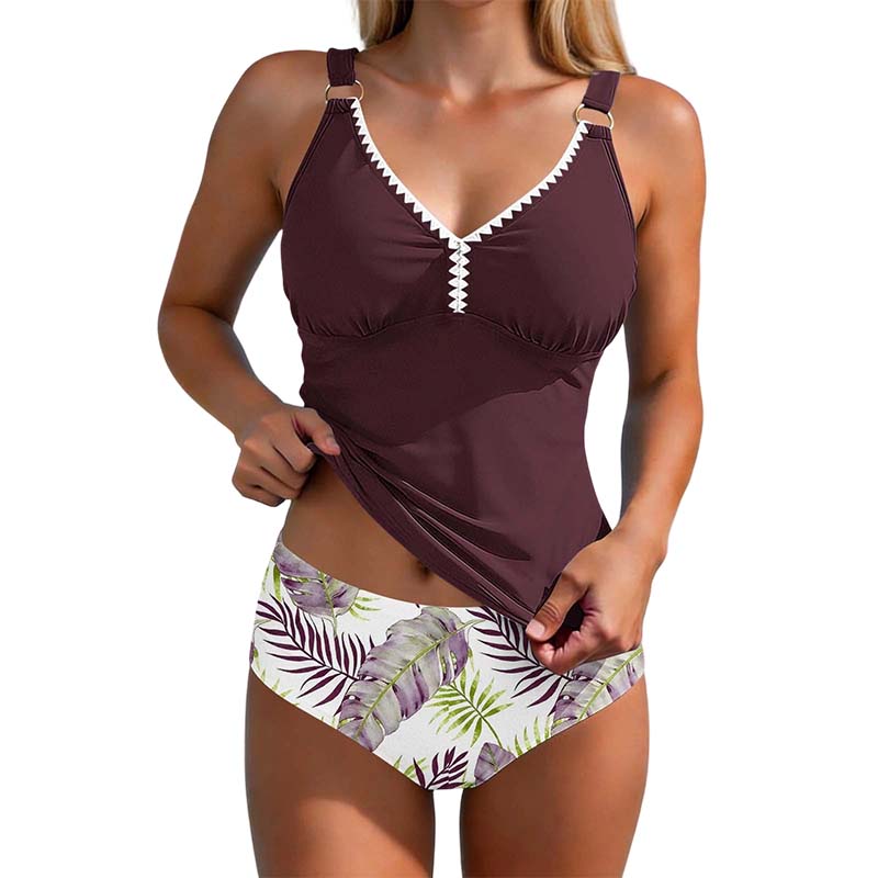 Maillot de bain tankini deux pièces gainant pour femme