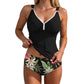 Maillot de bain tankini deux pièces gainant pour femme