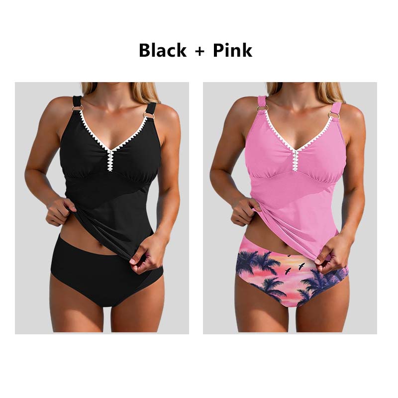 Maillot de bain tankini deux pièces gainant pour femme