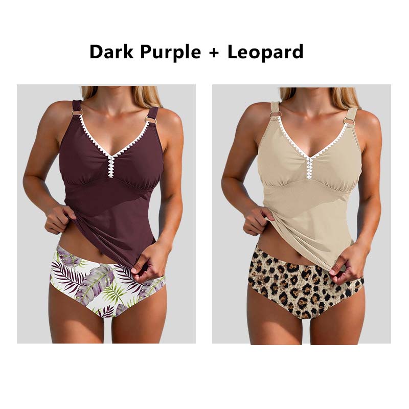 Maillot de bain tankini deux pièces gainant pour femme