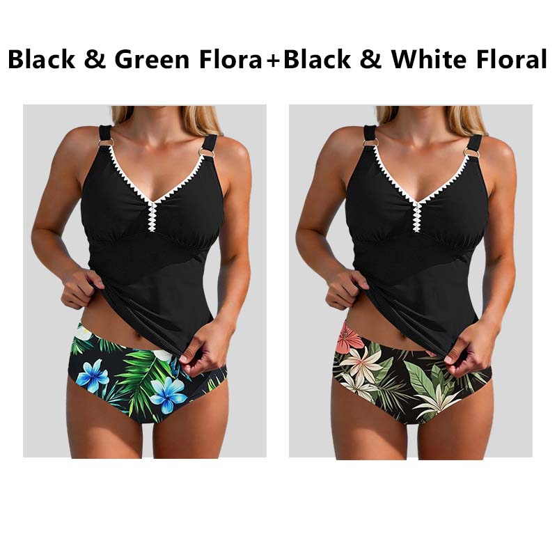 Maillot de bain tankini deux pièces gainant pour femme