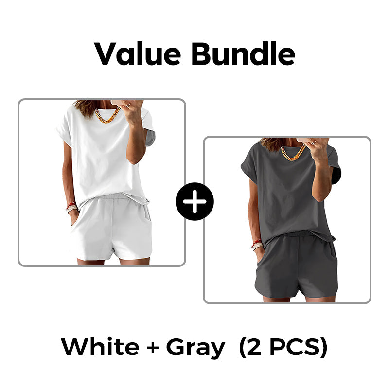 Ensemble t-shirt et short décontracté pour femme