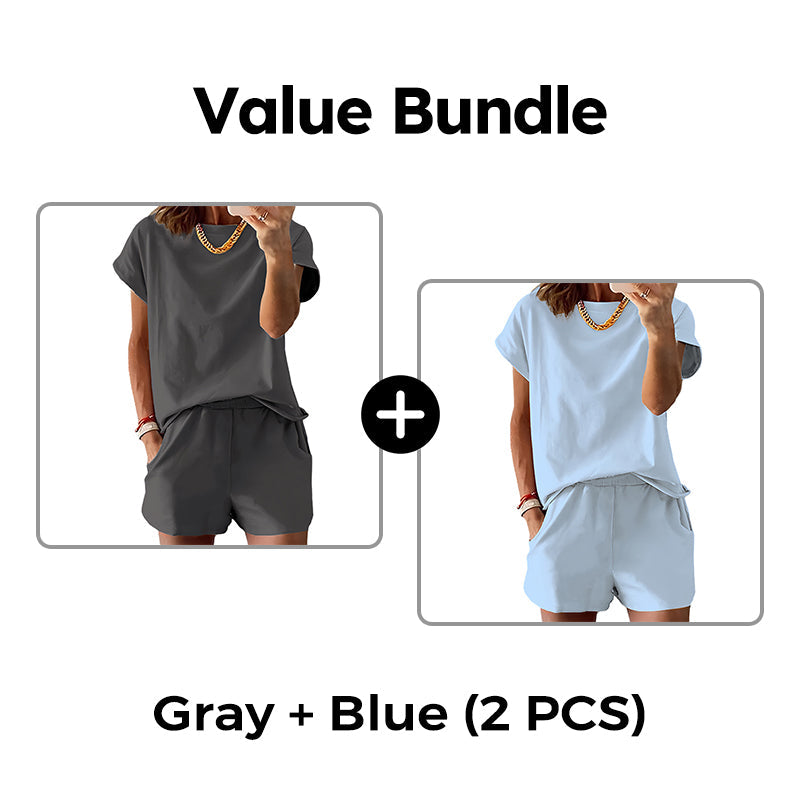 Ensemble t-shirt et short décontracté pour femme