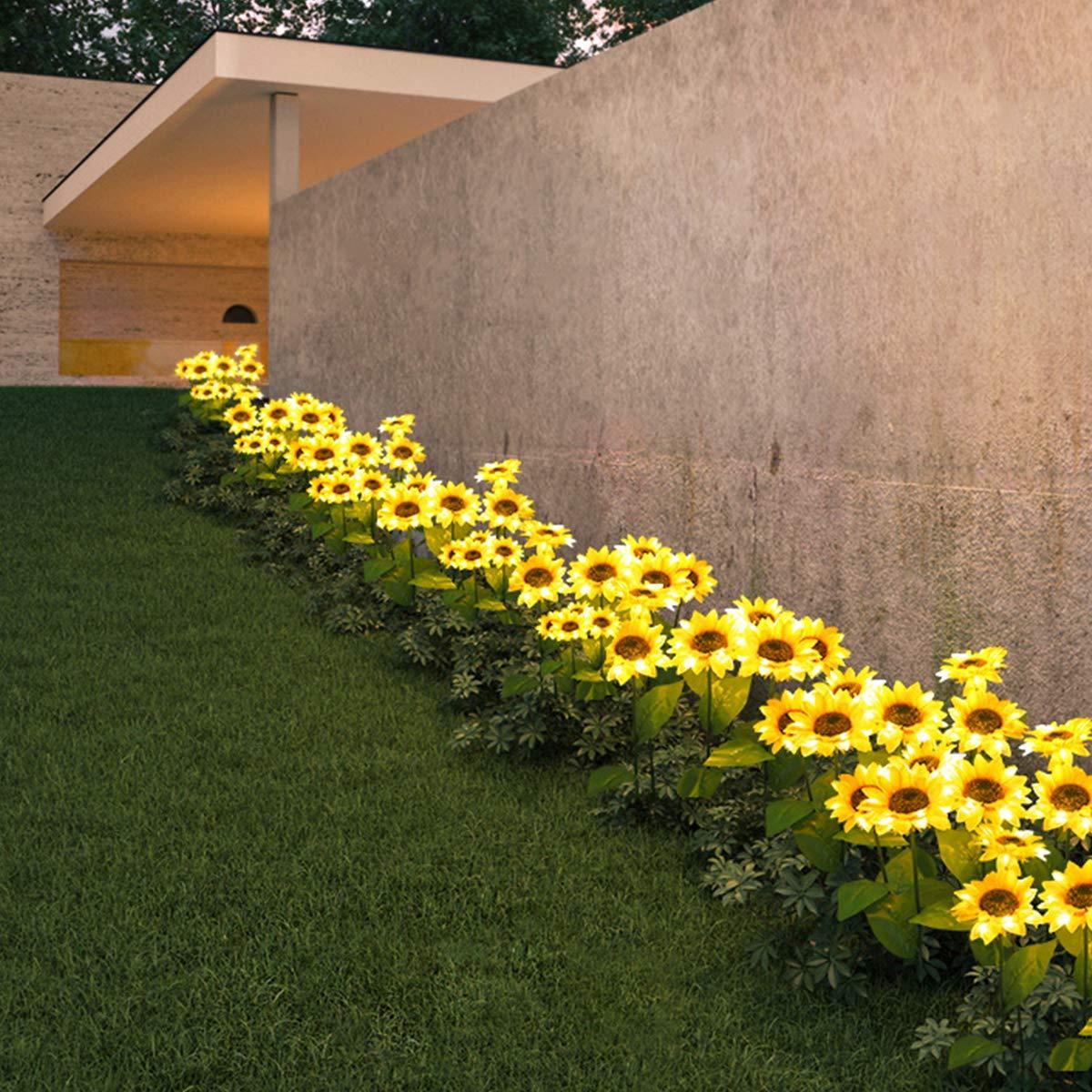 Lampes solaires de jardin étanches en forme de tournesol
