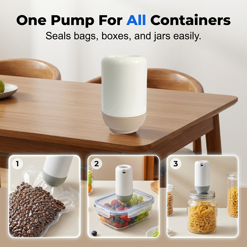 🔋 50 % DE RÉDUCTION🔥 – Pompe électrique portable pour mise sous vide | Élimine l'air en quelques secondes – Permet de conserver les aliments plus longtemps