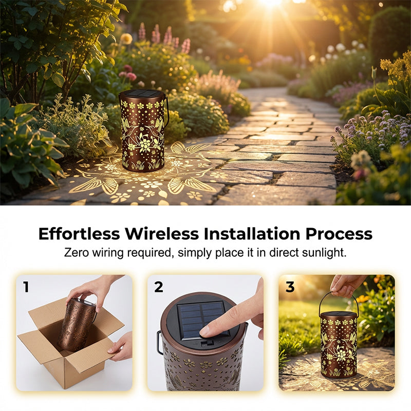 Lanterne solaire « Colibri » pour une décoration de jardin élégant