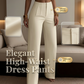 Pantalon de tailleur élégant à jambes larges plissé pour femme