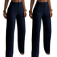 Pantalon de tailleur élégant à jambes larges plissé pour femme
