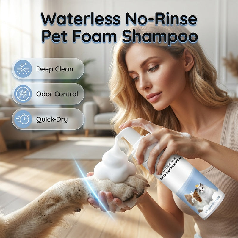 Shampoing moussant sans rinçage pour animaux de compagnie