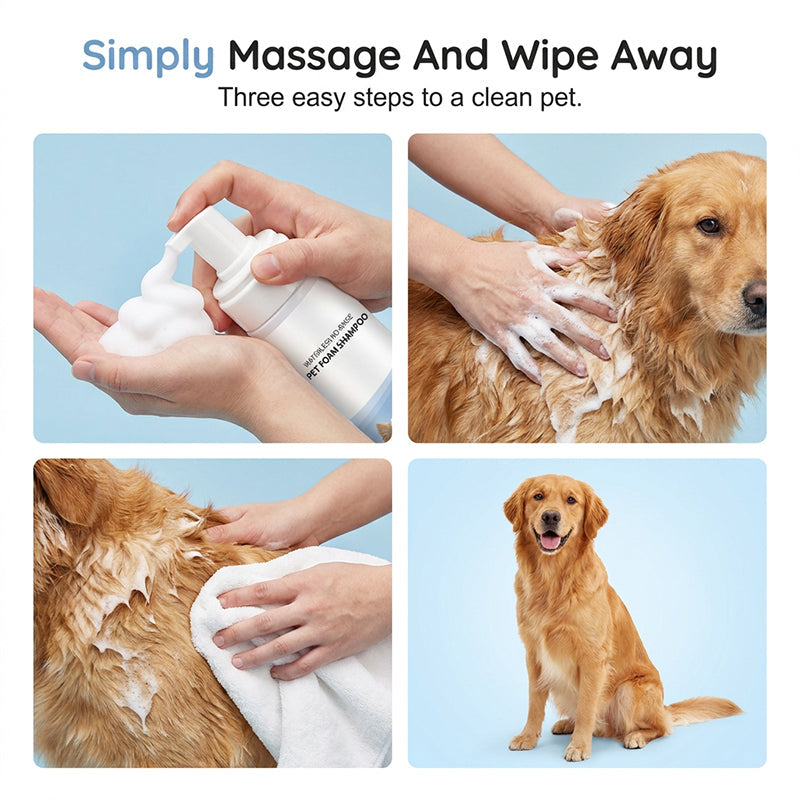 Shampoing moussant sans rinçage pour animaux de compagnie