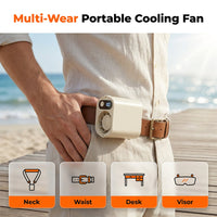 Ventilateur de taille portable à pince avec écran numériqu