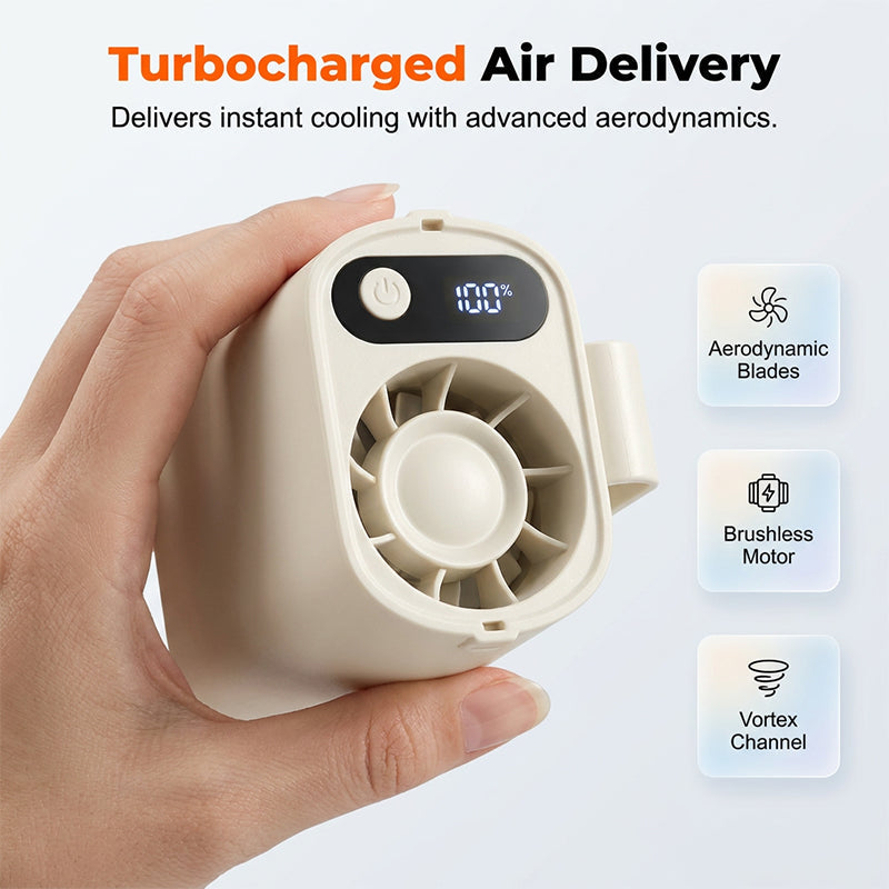 Ventilateur de taille portable à pince avec écran numériqu