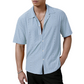 Chemise à manches courtes boutonnée ajourée pour homme