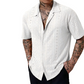 Chemise à manches courtes boutonnée ajourée pour homme