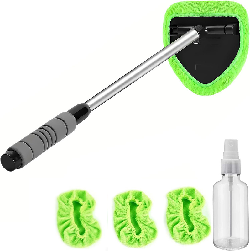 🚗 50 % DE RÉDUCTION EN CE MOMENT ! 🧽 Kit nettoyage pare-brise – Manche télescopique & tête 180° ✨