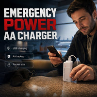 Chargeur d'urgence portable pour téléphone, batterie externe alimentée par piles AA avec lampe torche LED