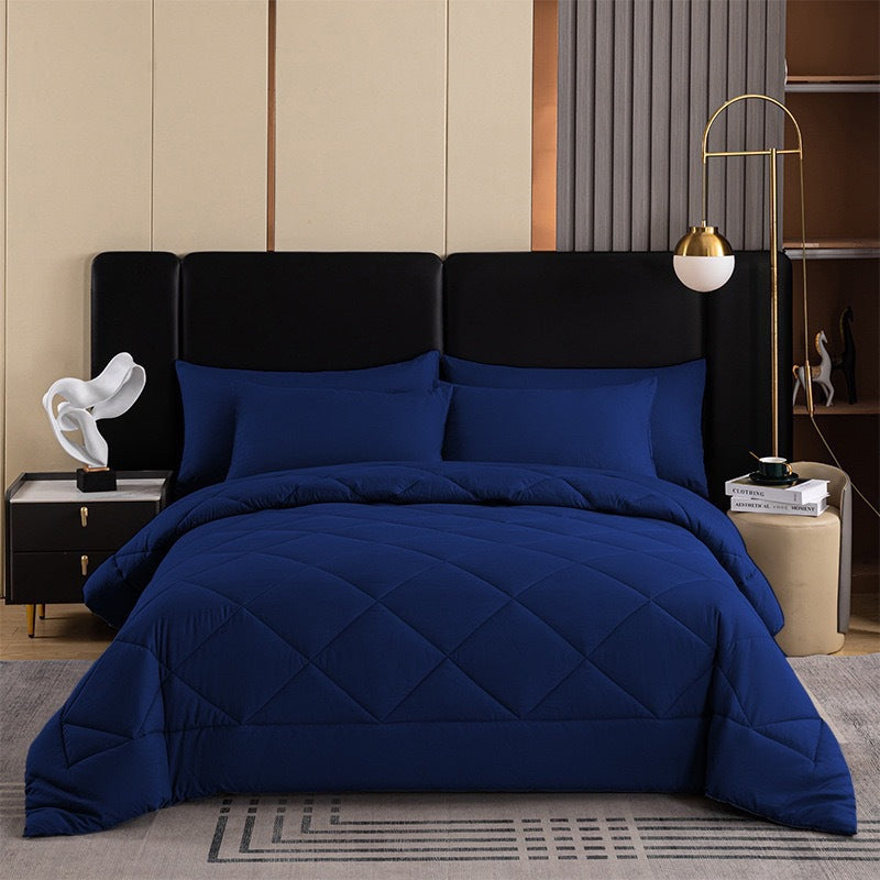 📢50 % DE RÉDUCTION !! ⏰ Ensemble de couette matelassée 3 pièces avec taies d'oreiller – Microfibre toutes saisons