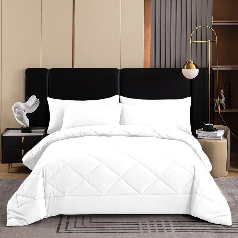 📢50 % DE RÉDUCTION !! ⏰ Ensemble de couette matelassée 3 pièces avec taies d'oreiller – Microfibre toutes saisons