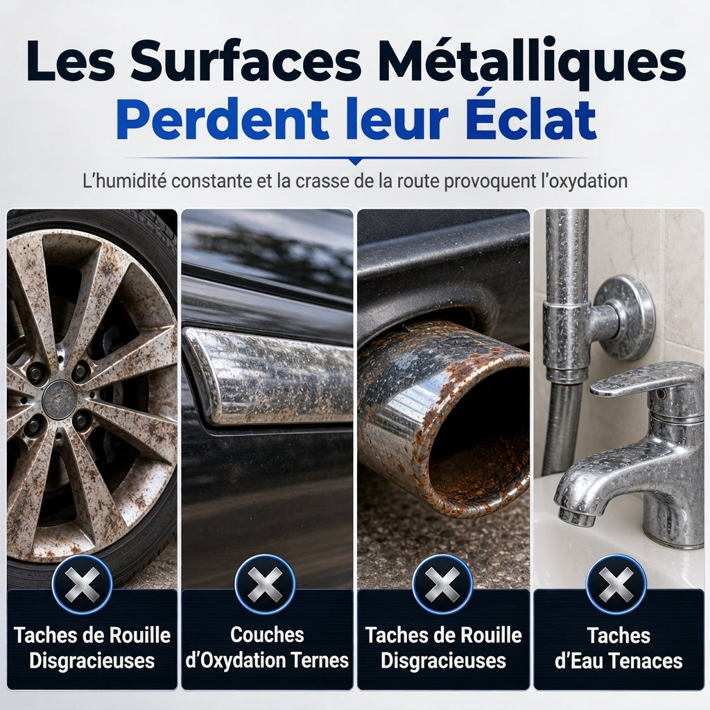 🔥 50% DE RÉDUCTION ! Pâte polissante et restauratrice pour métaux chromés avec brossette
