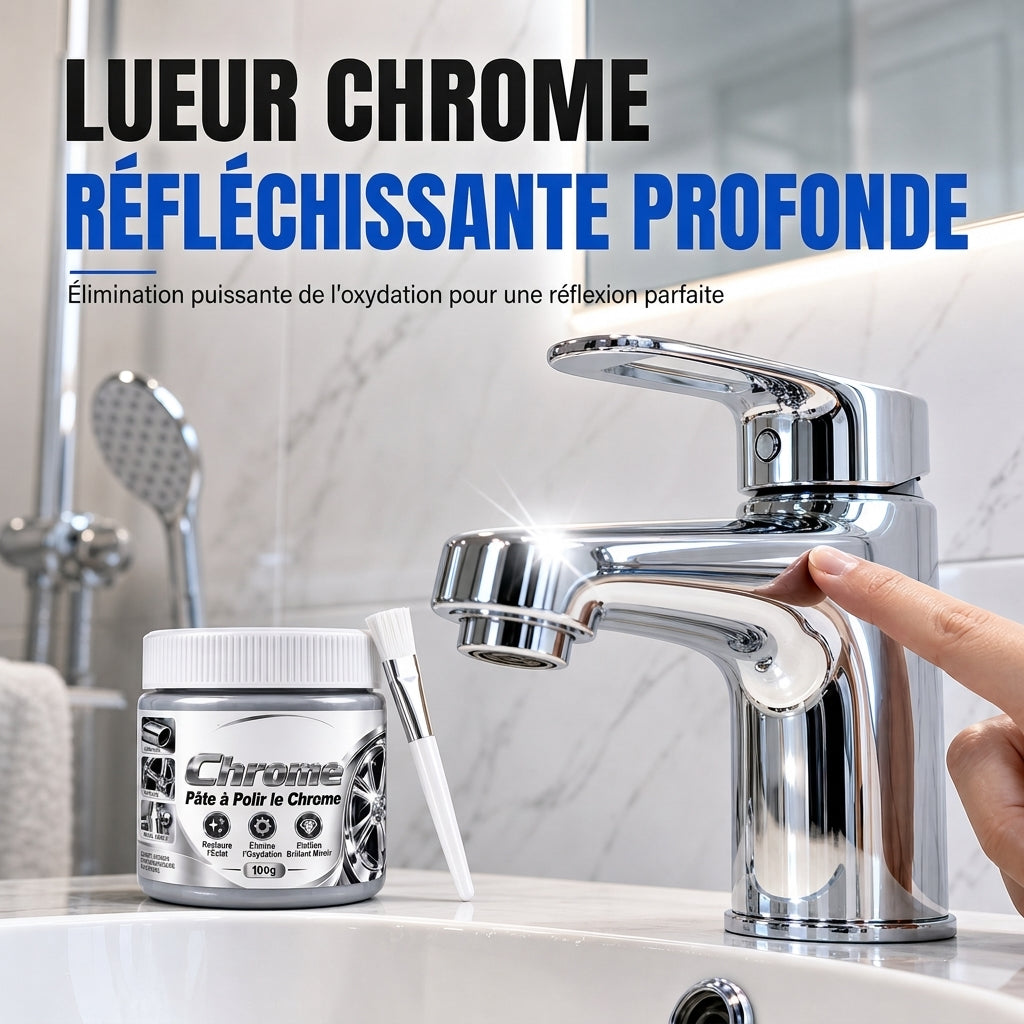 🔥 50% DE RÉDUCTION ! Pâte polissante et restauratrice pour métaux chromés avec brossette